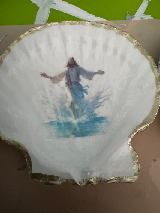 Trinket shell blue Jesus