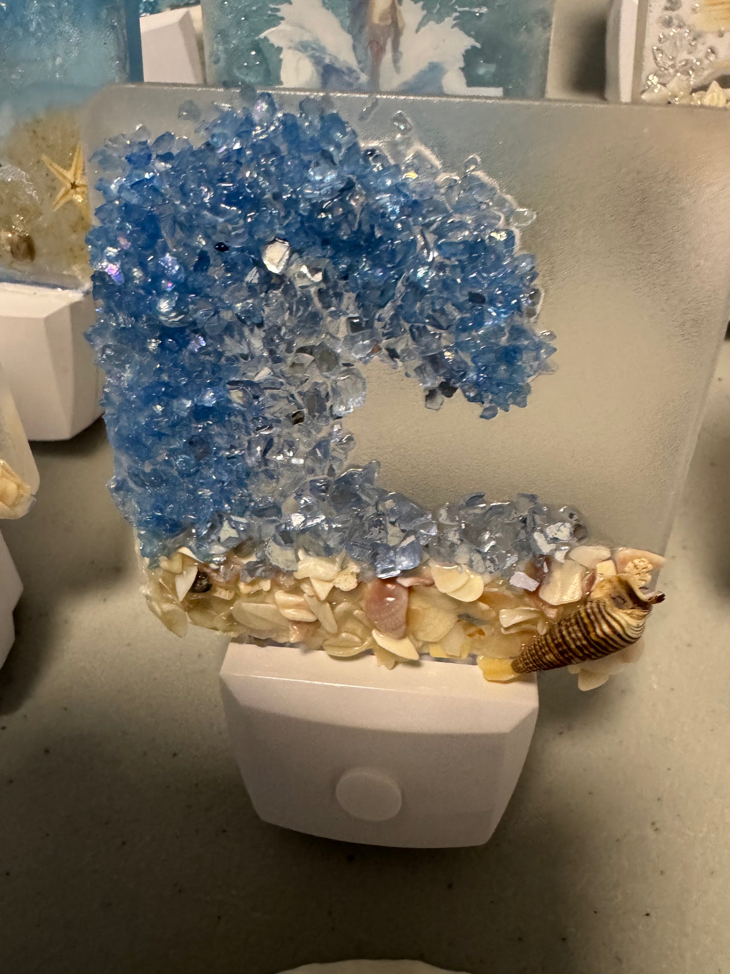 Nightlight - resin blue wave