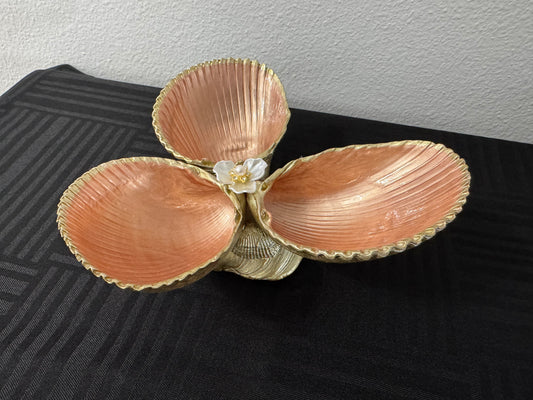 3 Copper Cockle Shell Dish
