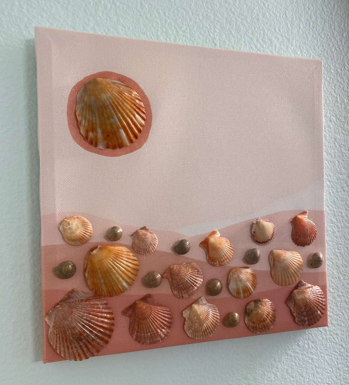 Sunset Canvas with Orange Scallop Shells